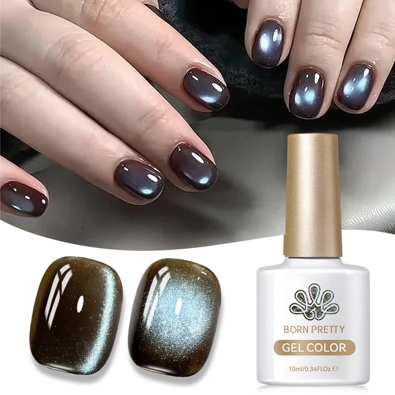 BORN PRETTY 10ml Marrone Blu Gel per unghie Gatto Gel magnetico Smalto per unghie Semi permanente Nail Art Soaking UV LED Nail Salon Gel fai da te