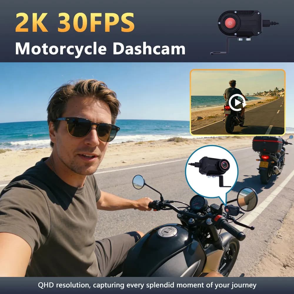 2K 30fps Moto Guida Dash Cam DVR Videocamera Mountain Bici Elettrica Bicicletta Casco Moto Fotocamera Scatola Nera Esterna