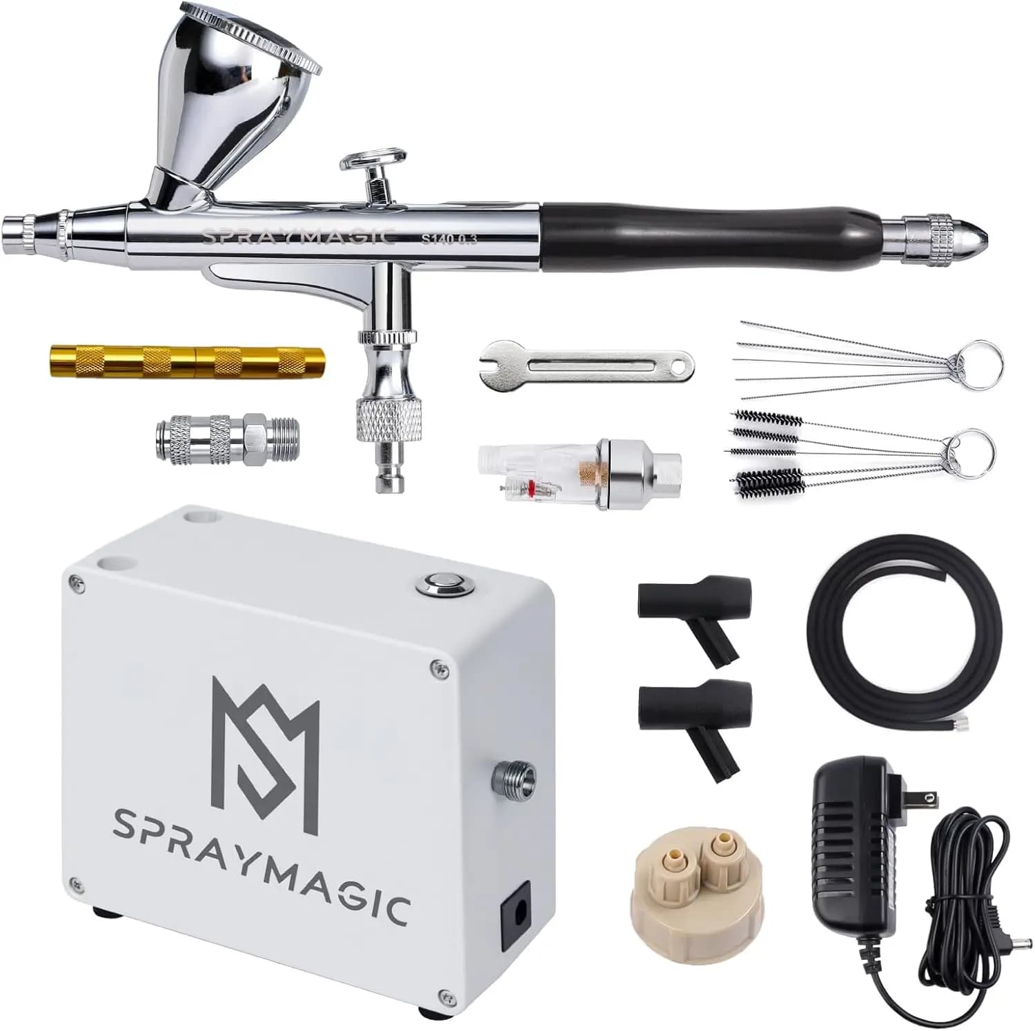 Kit Aerografo a Doppia Azione con Compressore per Unghie, Modellini Auto, Tatuaggi e Regali Artistici