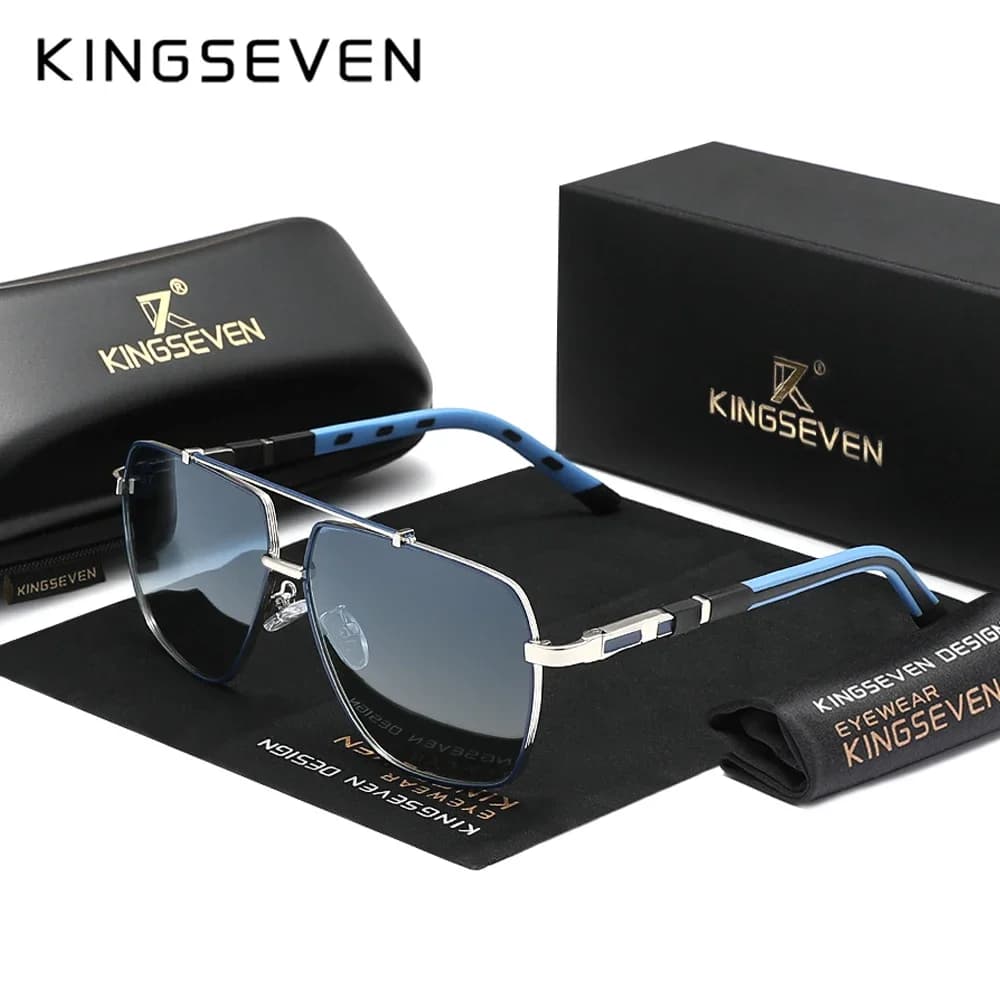 KINGSEVEN Nuovi occhiali da sole di lusso da uomo UV400 quadrati occhiali polarizzati con montatura grande uomo donna outdoor causale moda occhiali da guida