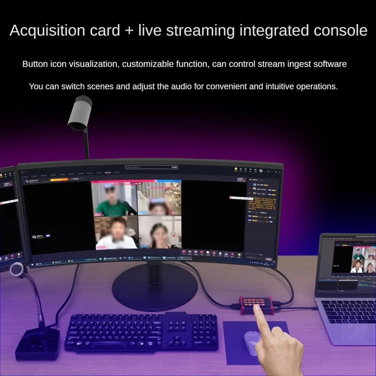 grand 4K HD Scheda di acquisizione Console per trasmissione in diretta Stream Box Visual Smart Tastiera personalizzata Stream Deck Capture Supporto OBS/TikTok