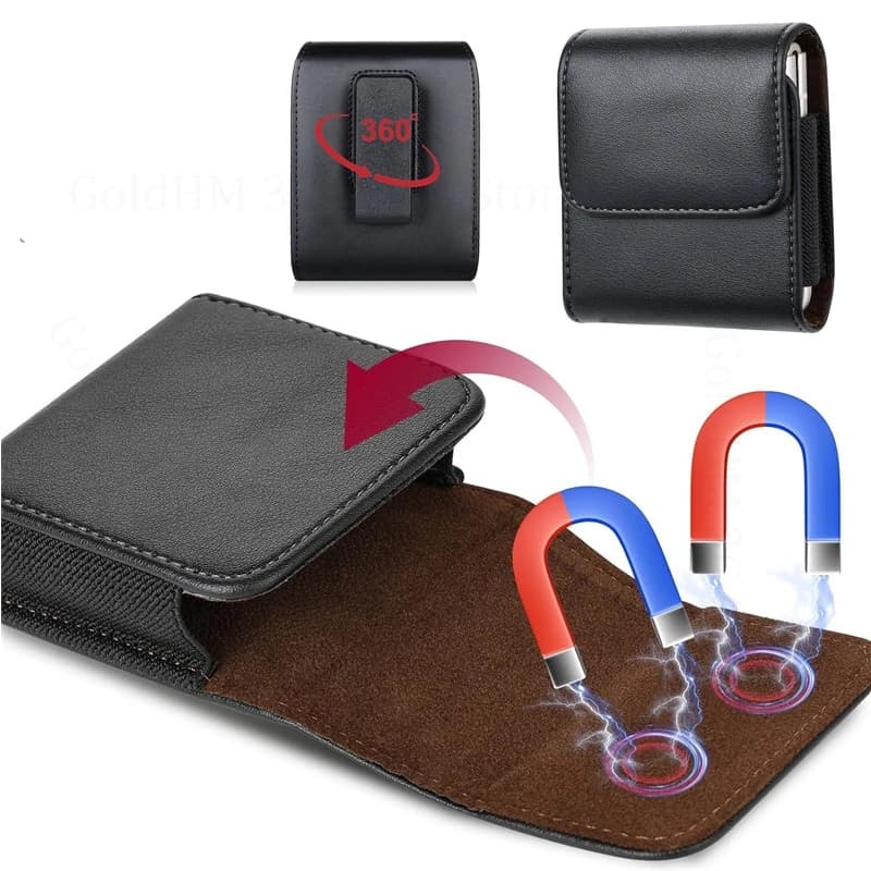 360 ° Custodie in pelle per telefono magnetico con clip da cintura per ZTE Nubia Flip2 5G Custodia per fondina in vita Custodia per telefono magnetica per ZTE nubia Flip 2 5G