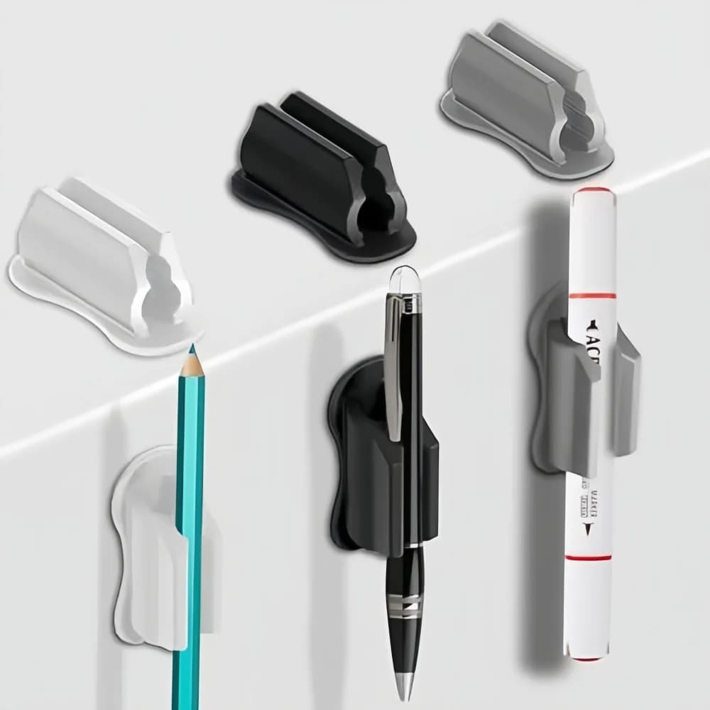 Creativo autoadesivo portapenne portapenne anti-perso anti-caduta clip di archiviazione per penna a sfera pennarello gel accesso alla scrivania