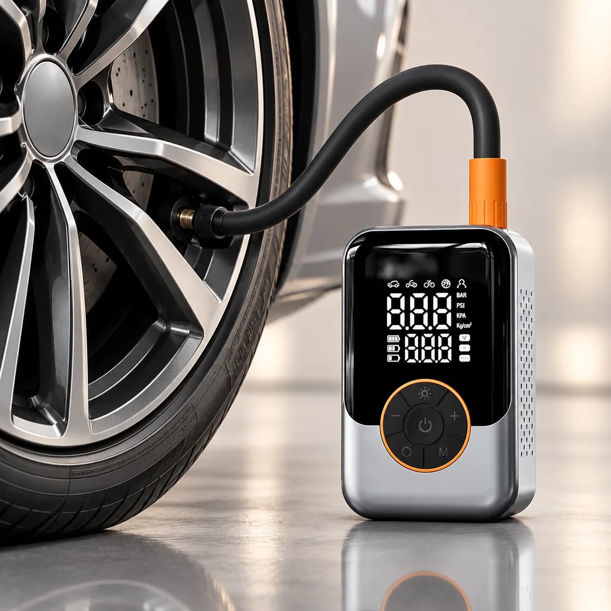 Cordless Electric Air Compressor Portable Car Tire Inflator with LCD Digital Display for Bike Motorcycle Tyre Ball Pump Auto SUV