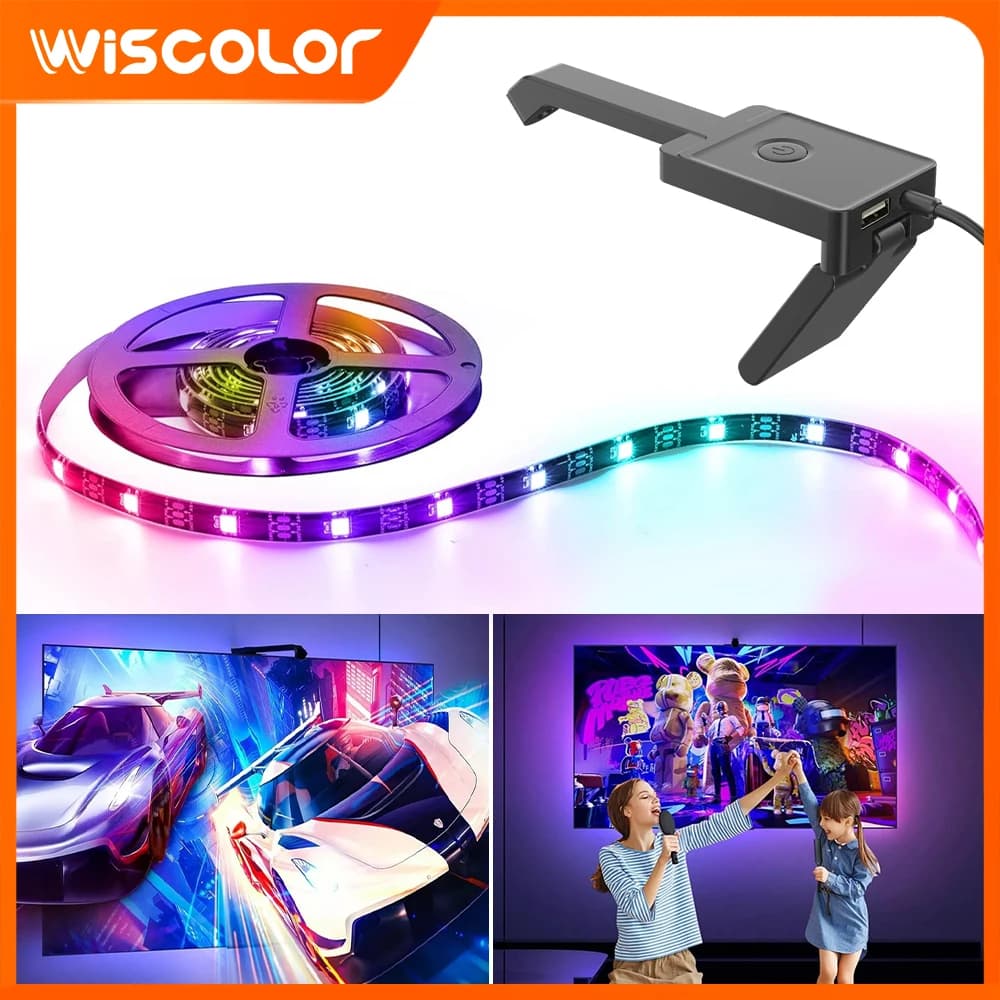 Smart TV Led Backlight RGBIC LED Lights Strip 5V USB Neon Gamut Sensor Lighting App Control Rhythmic Sync Gaming Ambilight Lamp