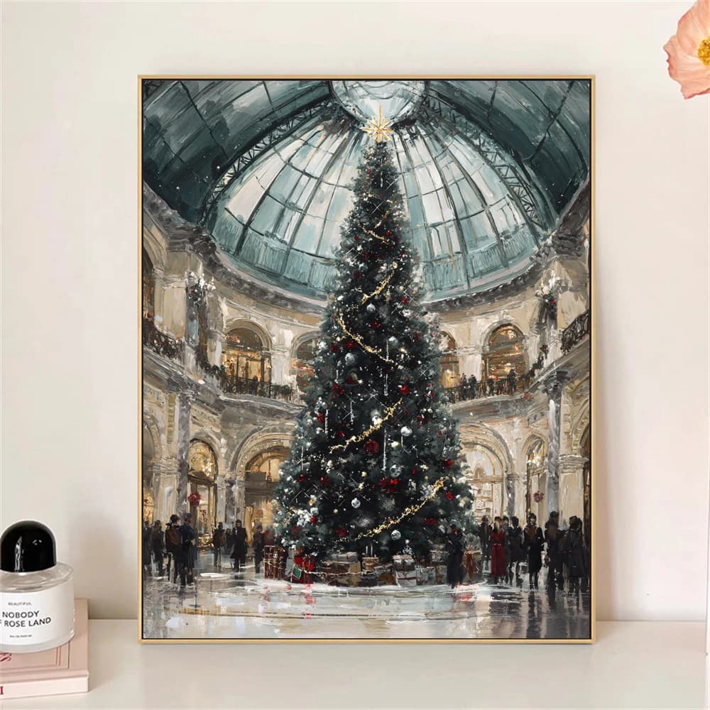 Paint by Numbers For Adult Kit Christmas Tree DIY Dropshipping acrylic Oil Painting Canvas by Number Home Decor