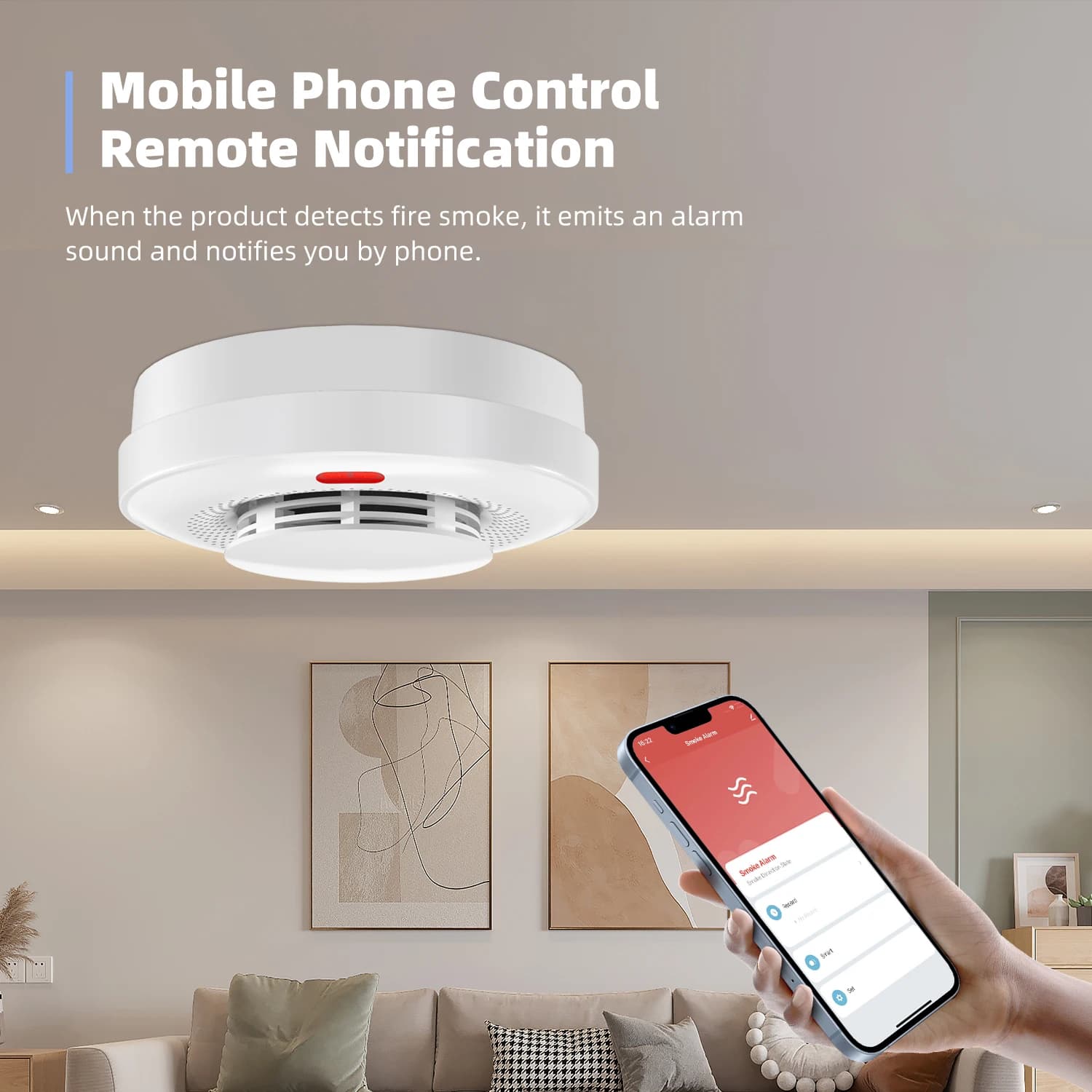 ACJ Smart Tuya WiFi Allarme di fumo Rilevatore di fumo wireless Allarme di protezione di sicurezza per allarme antincendio remoto per hotel domestici
