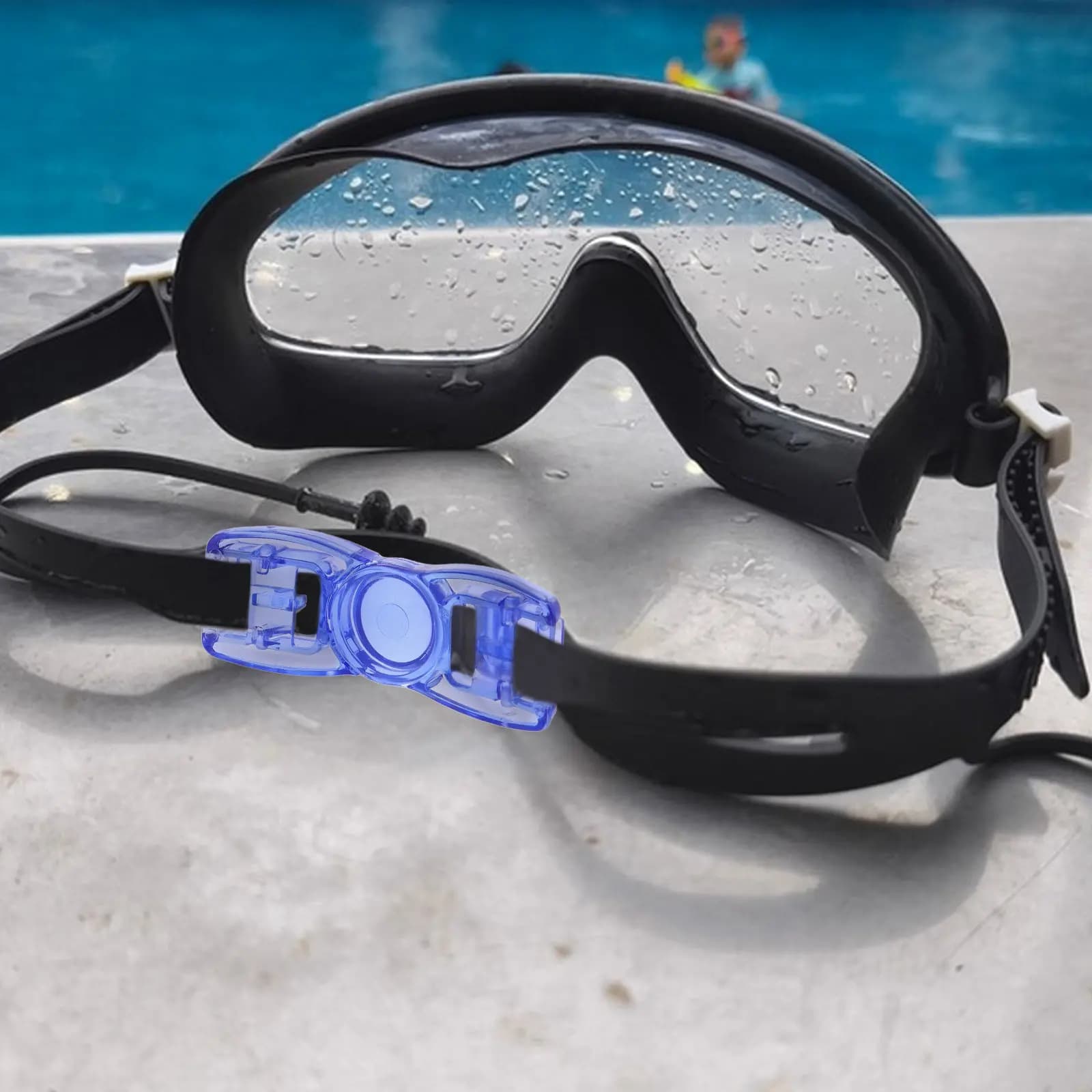 8 fermagli universali per occhialini da nuoto, clip per cinturino a sgancio rapido, elegante design bicolore, connessione sicura, facile regolazione