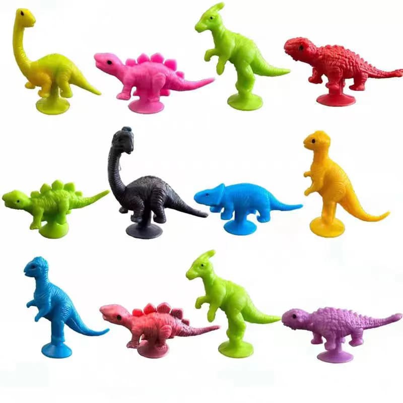 12PCS Suction Cup Dinosaur Sensory Toys Anxiety ADHD Stress Reliever for Adults Teens Kids Party Favors Stocking Stuffers Gifts