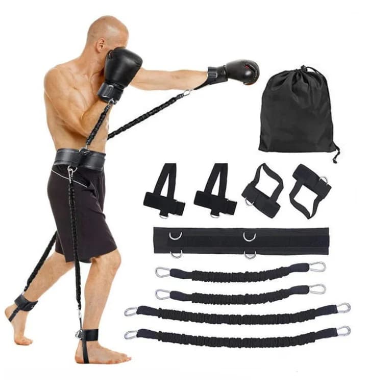 Home Gym Adjustable Rebound Leg Strength Boxing Training Latex Resistance Cords Set MMA Vertical Jumping Trainer 2025