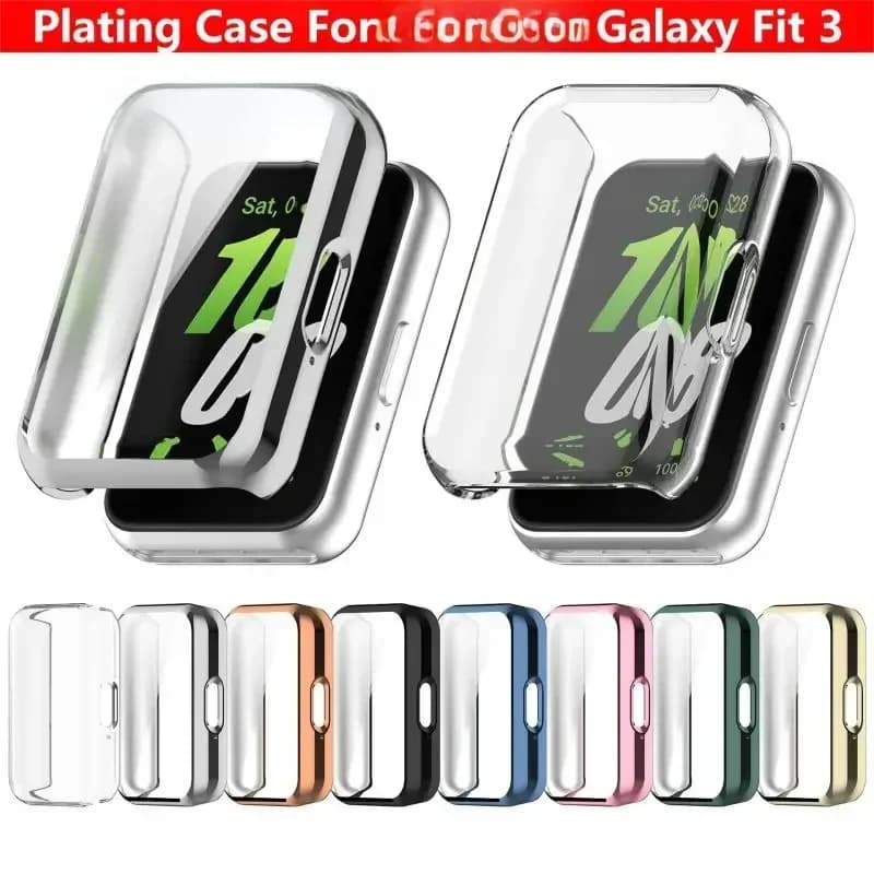 Watch Case for Samsung Galaxy Fit 3 Tempered Glass Screen Smartwatch Protector Hard PC Bumper+Glass for Galaxy Fit3 Accessories