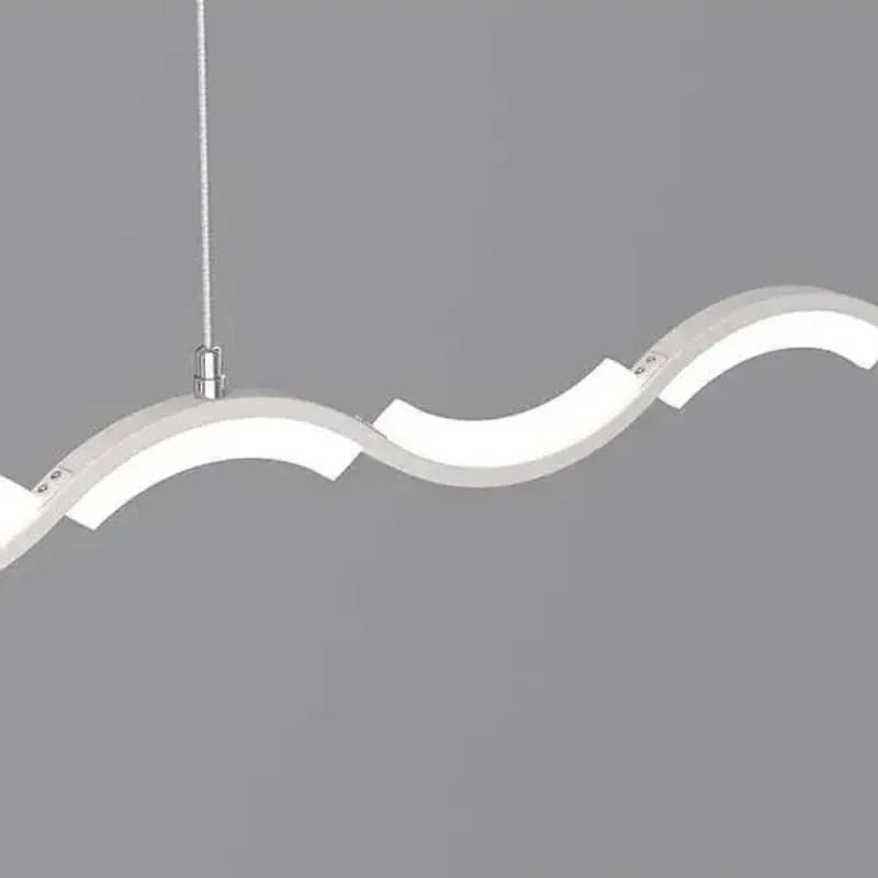 Creative Art Long Strip Curved Wave LED Chandelier Restaurant Dining Room Simple Modern Bar Counter Dining Table Modern Lighting