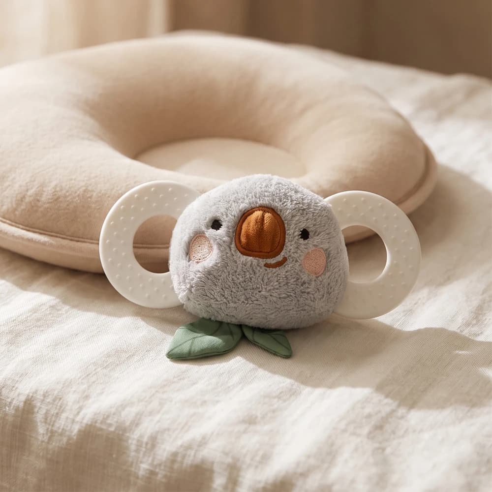 Koala Plush Baby Rattle Toy Cartoon Crib Mobile Sensory Touch Bell Doll for 0-12 Months Newborn Gift Montessori Baby Crib Toy