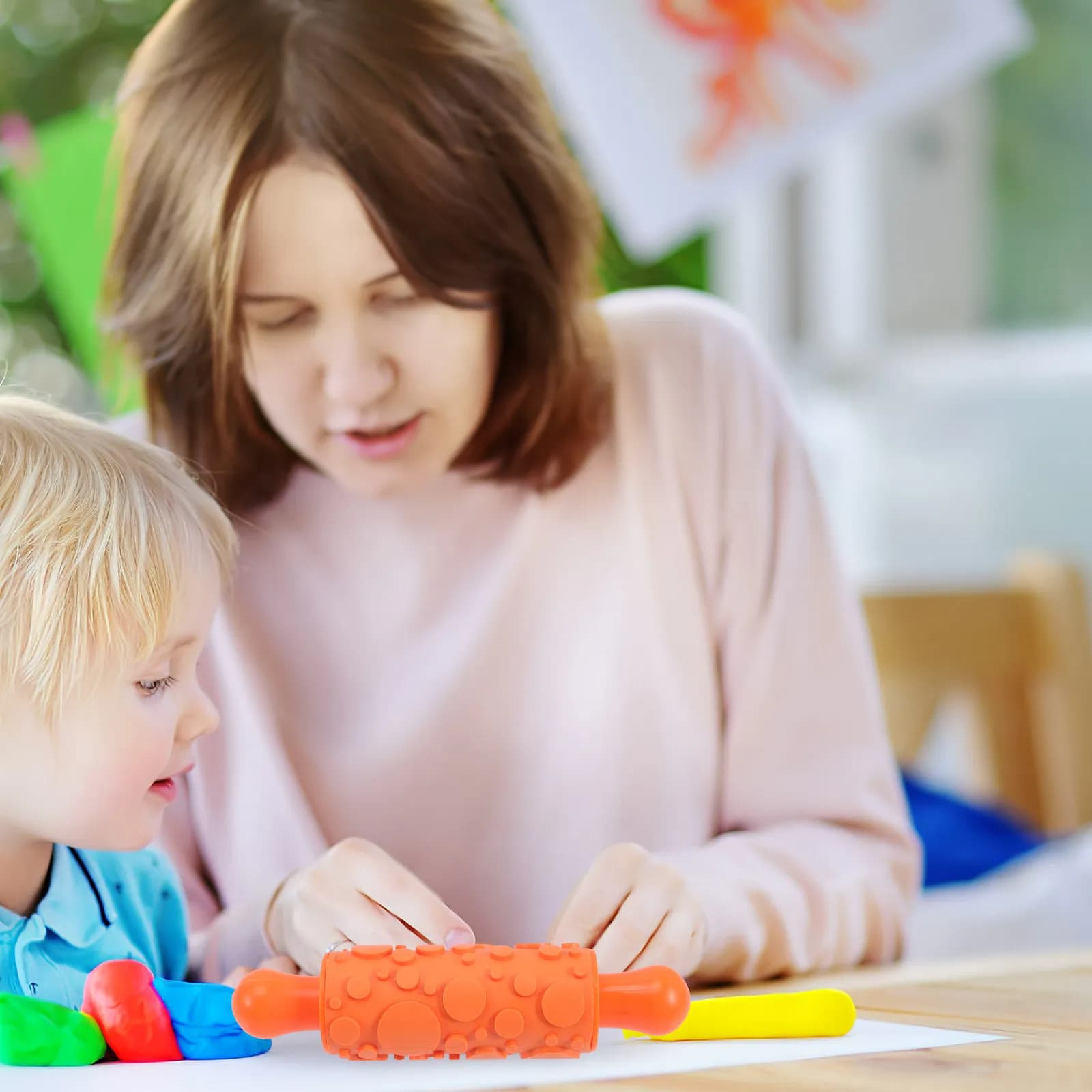 Set di 5 Mattarelli in Plastica per Impastare Pizza, Ravioli e Pasticceria, Gioco di Ruolo per Bambini, Attività Genitore-Figlio