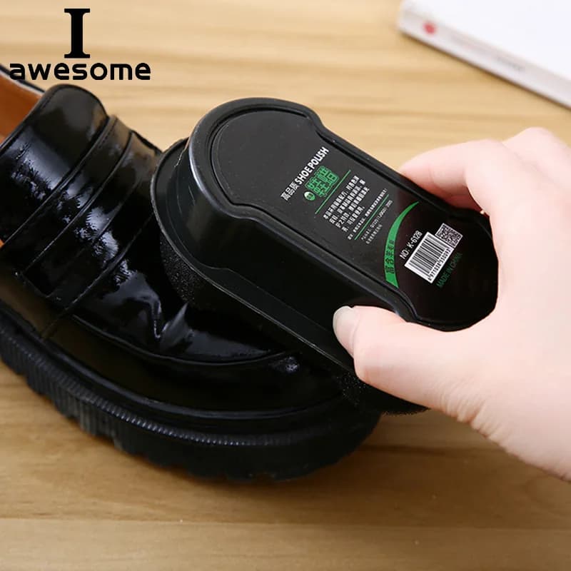 1 pz spazzola per scarpe a doppia faccia con lucentezza rapida lucidatura multifunzionale della pelle lucidatura incolore cera liquida brillante spugna lucidatore per scarpe