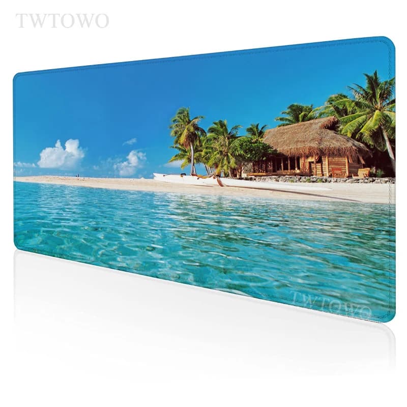 Spiaggia tropicale Palm Mouse Pad Gaming XL Computer casa nuovo Mousepad XXL MousePads tappeto in gomma naturale ufficio Computer Mouse Pad