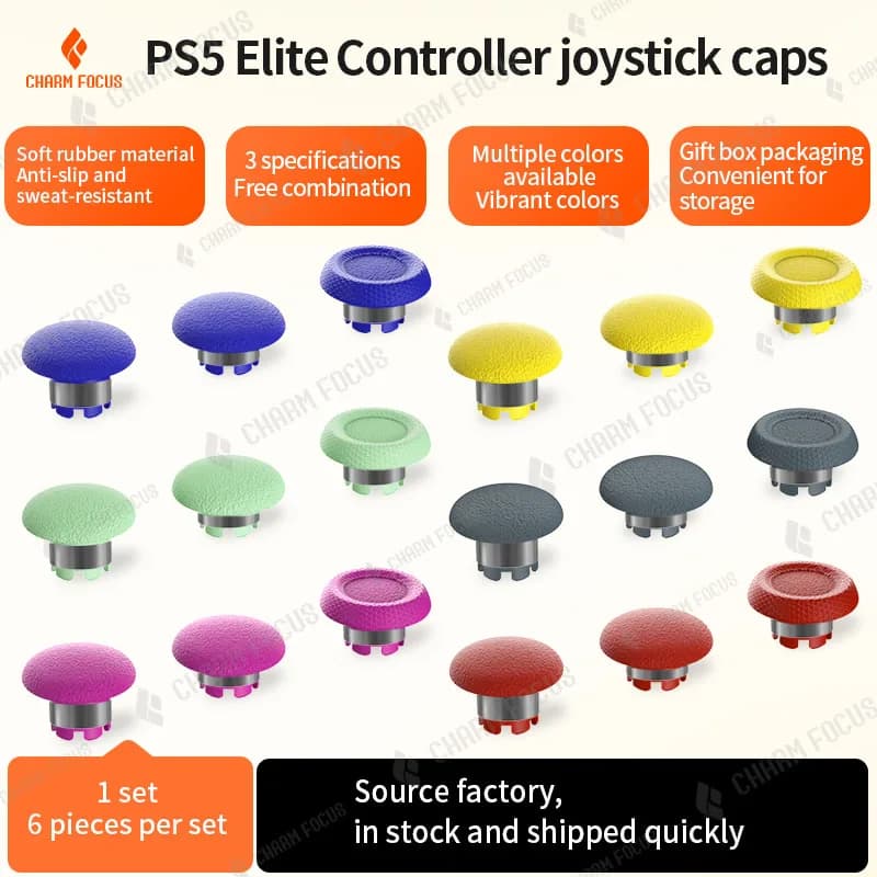 6 levette analogiche per joystick per controller PS5 Edge Controller levetta sostitutivo Joystick analogici personalizzati tre altezze