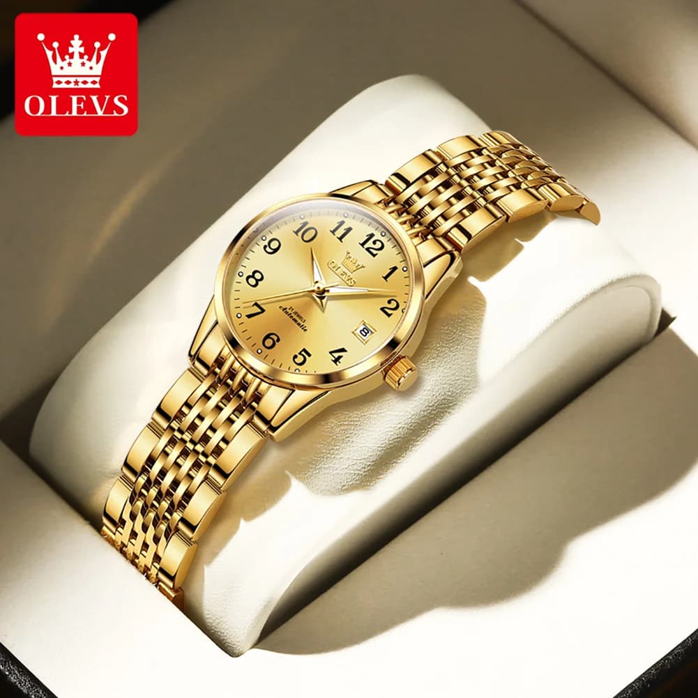 OLEVS 6666 Women's Watch Women's Watch with Simple Digital Scale Fashion Automatic mechanical watches for women