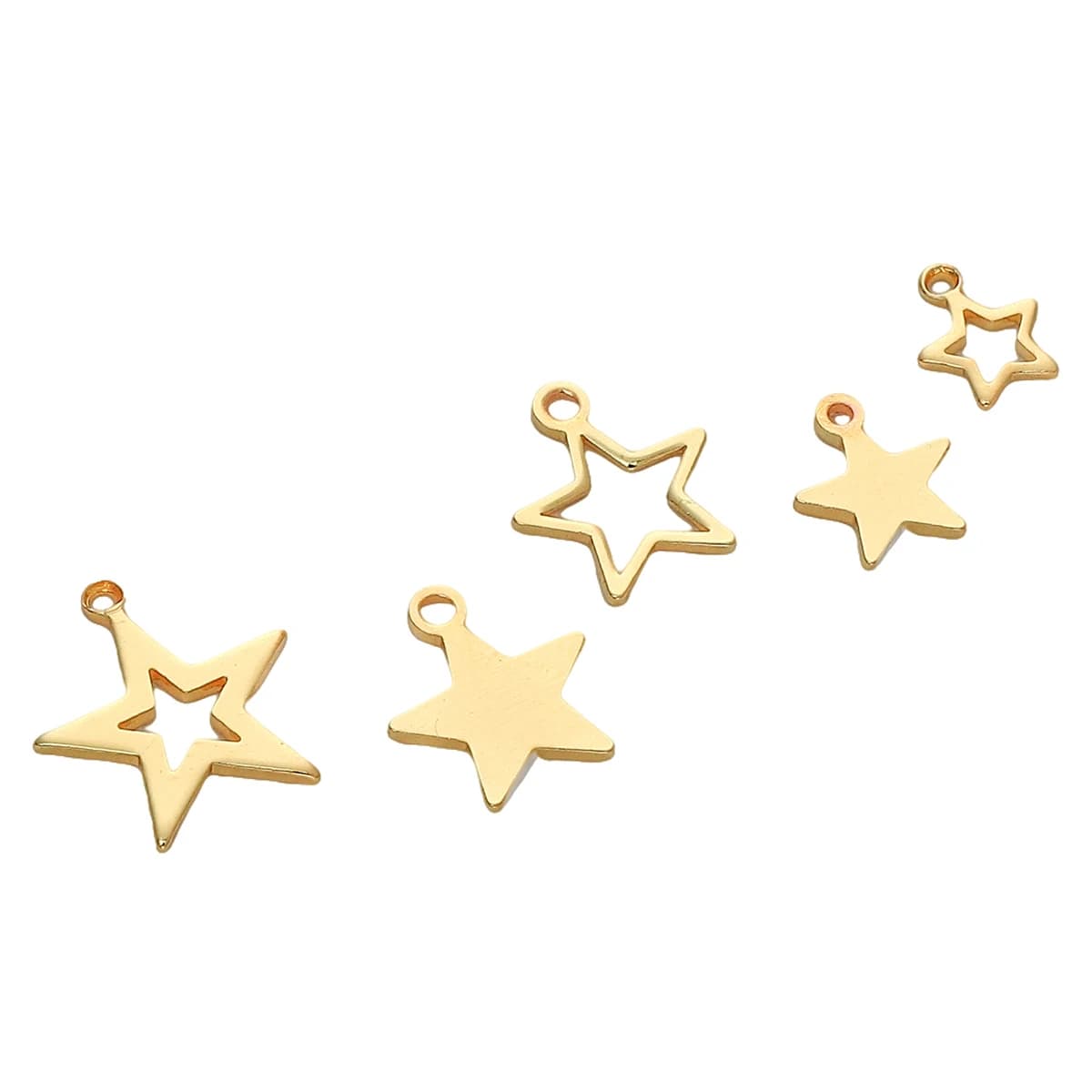 10pcs 14K Gold Plated Fashion Brass Star Pendants Charms Pendant for Earring Necklace Bracelet Jewelry Making Findings