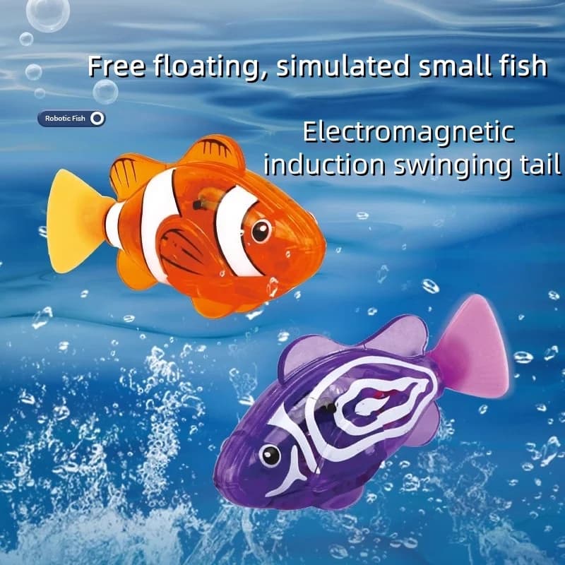 Gowinbaby Baby bath light-up sensor electric small fish playing in water pet fish swimming fish can swim realistic clownfish toy