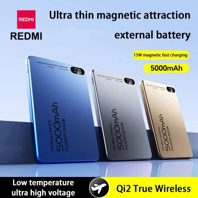 REDMI 10000mAh Magnetic Wireless Power Bank Fast Charging PD22.5W Portable External Thin Battery for Magsafe For iPhone Samsung