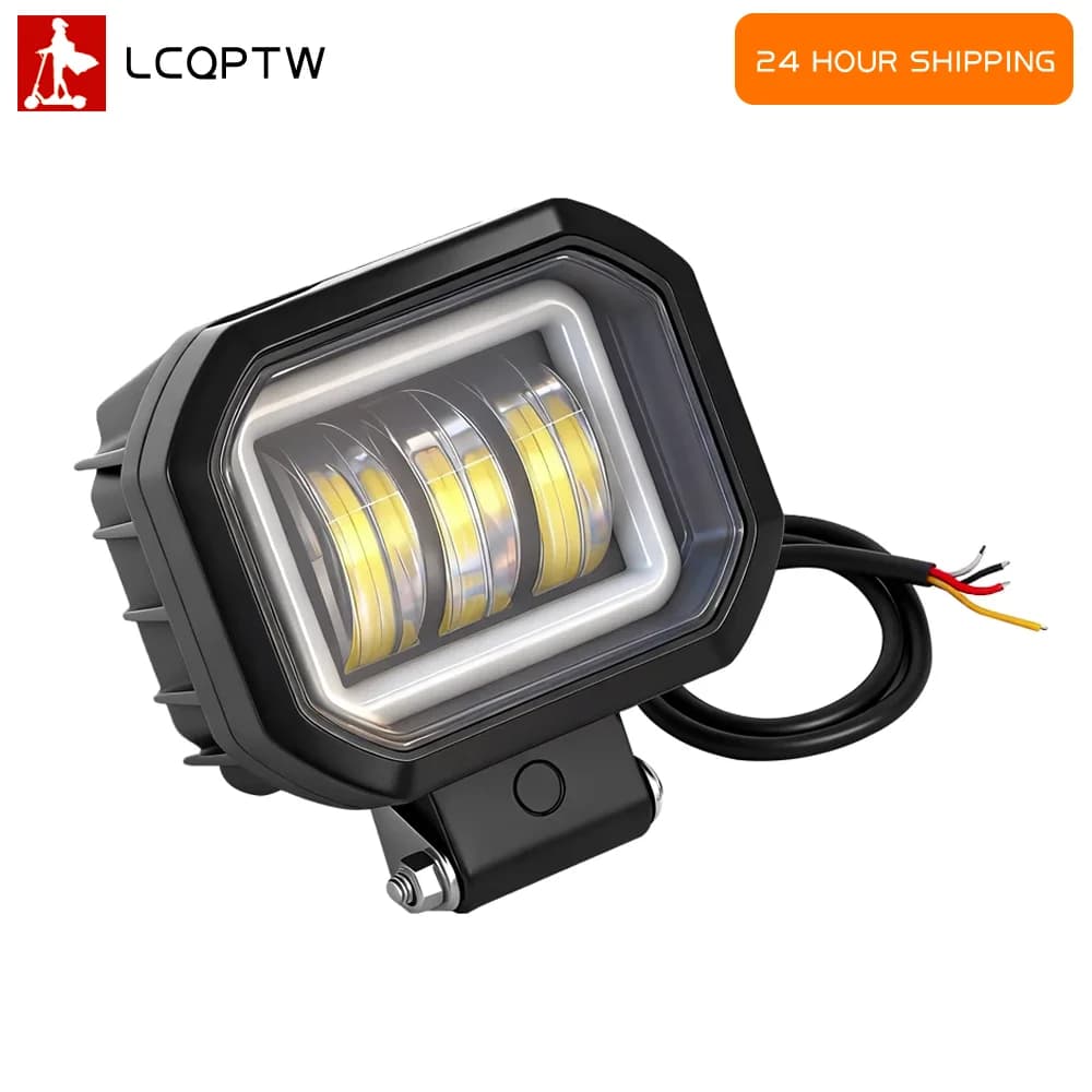 1PC 12-80V Faro 18-20W Led Piazza luce da lavoro Angel Eyes Barra luminosa DRL Off Road Fendinebbia per scooter elettrico Parte