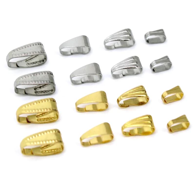50 pcs clip for stainless steel pendant pincer connectors for necklace hooks for jewelry creation accessories supplies