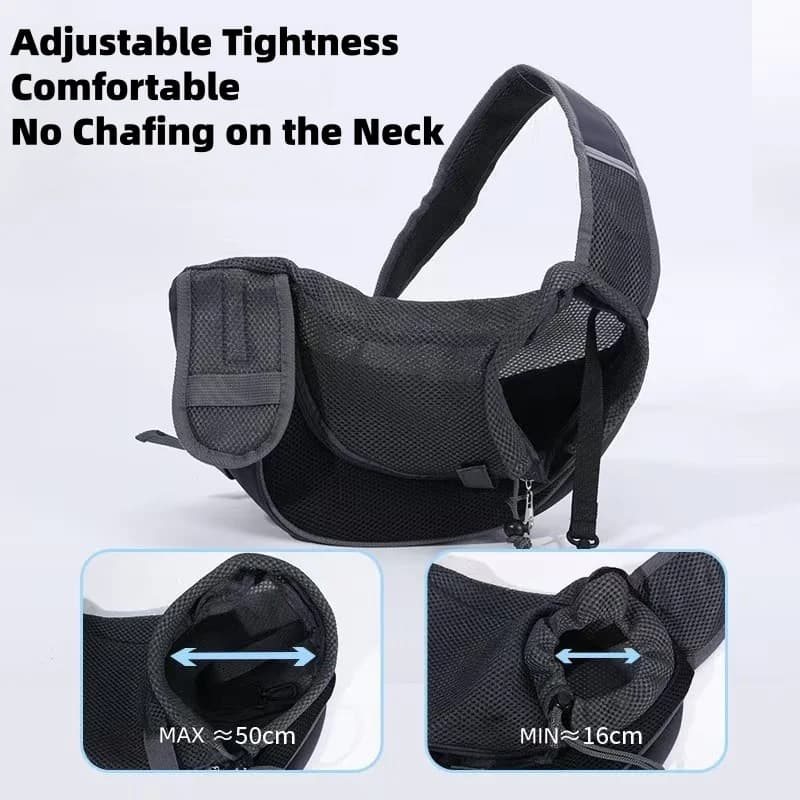 Breathable Mesh Pet Sling Carrier Bag Adjustable Neck Strap Crossbody Shoulder Bag Hands Free Travel Puppy Cat Carrier Bag Anti-