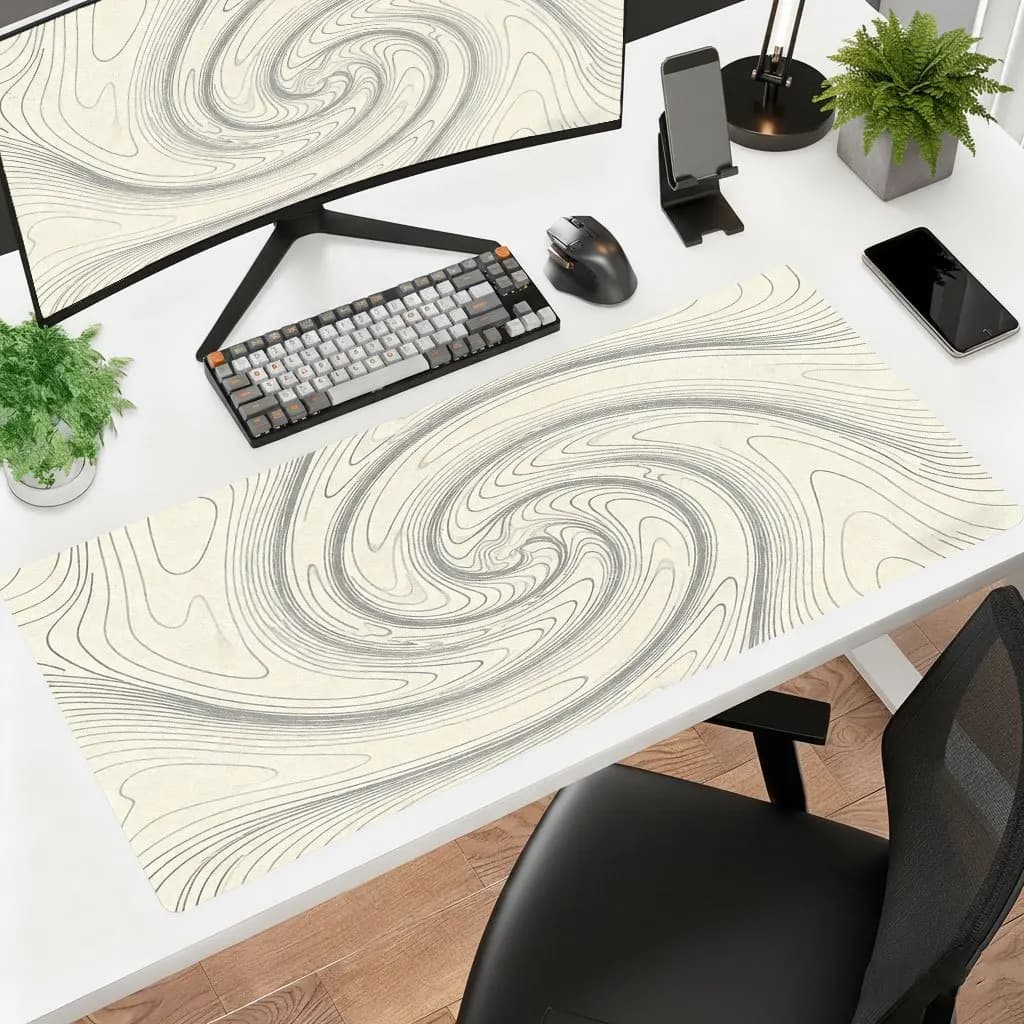 Iron Art Swirl Streamline Mouse Pad HD Print Non Slip Rubber Washable Desk Mat Multi Size For Gaming Office Laptop Keyboard