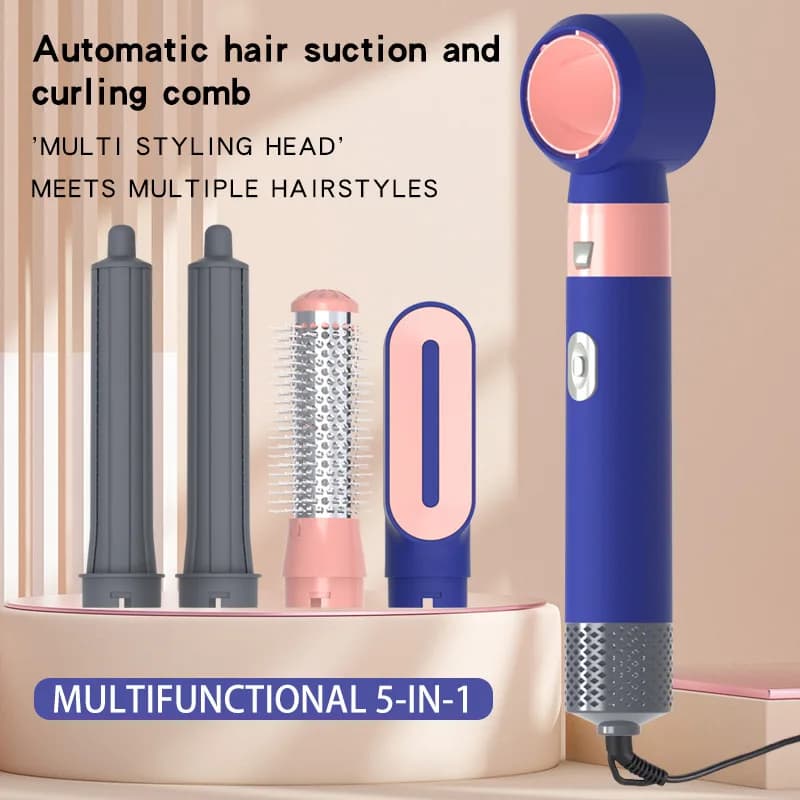 US/UK/EU 5 in 1 smooth hair curling tool for hair styling hair curling automatic hair dryer with curlers styling carrying negative ions