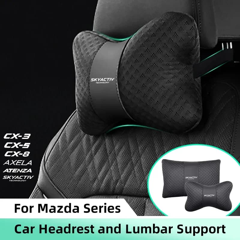 Poggiatesta per auto Supporto lombare Cuscino lombare per Mazda Skyactiv Axela CX3 CX5 CX8 Atenza Auto Cuscino per il collo Schienale Cuscino lombare
