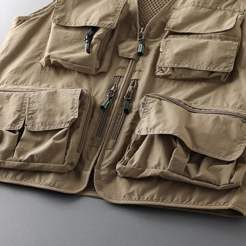 14 tasche estate nuovi uomini US tattico escursionismo gilet da pesca uomo fotografo gilet maglia cargo giacca senza maniche gilet per attrezzi