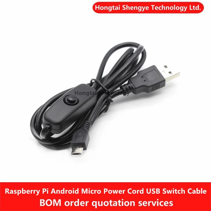 Cavo interruttore micro USB Alimentazione 5 V 2,5 A adatto per Raspberry Pi 2 3B 4