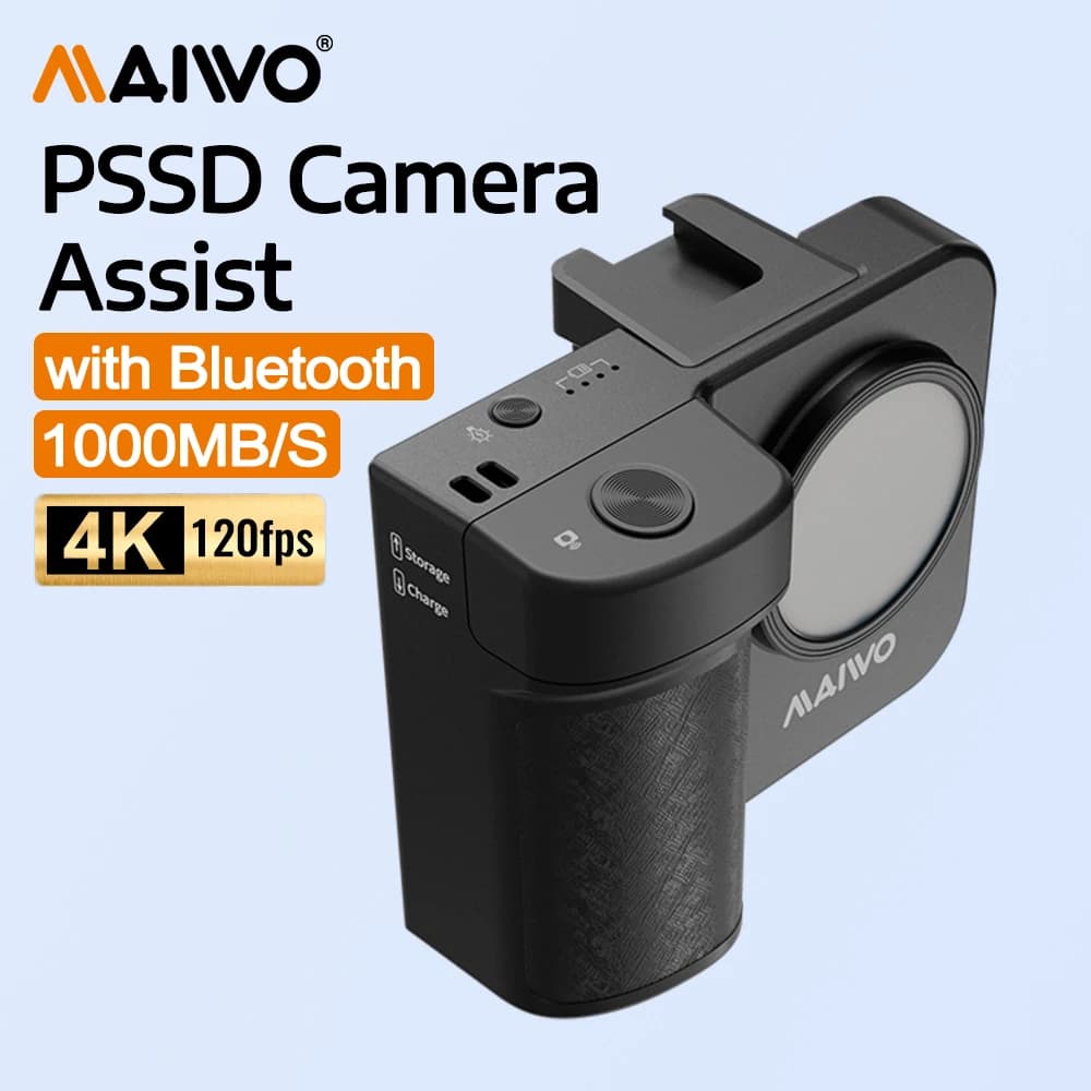 MAIWO PSSD Portatile con Funzione di Illuminazione e Ricarica, Controllo Bluetooth per Hard Disk da 512GB, 1TB, 2TB