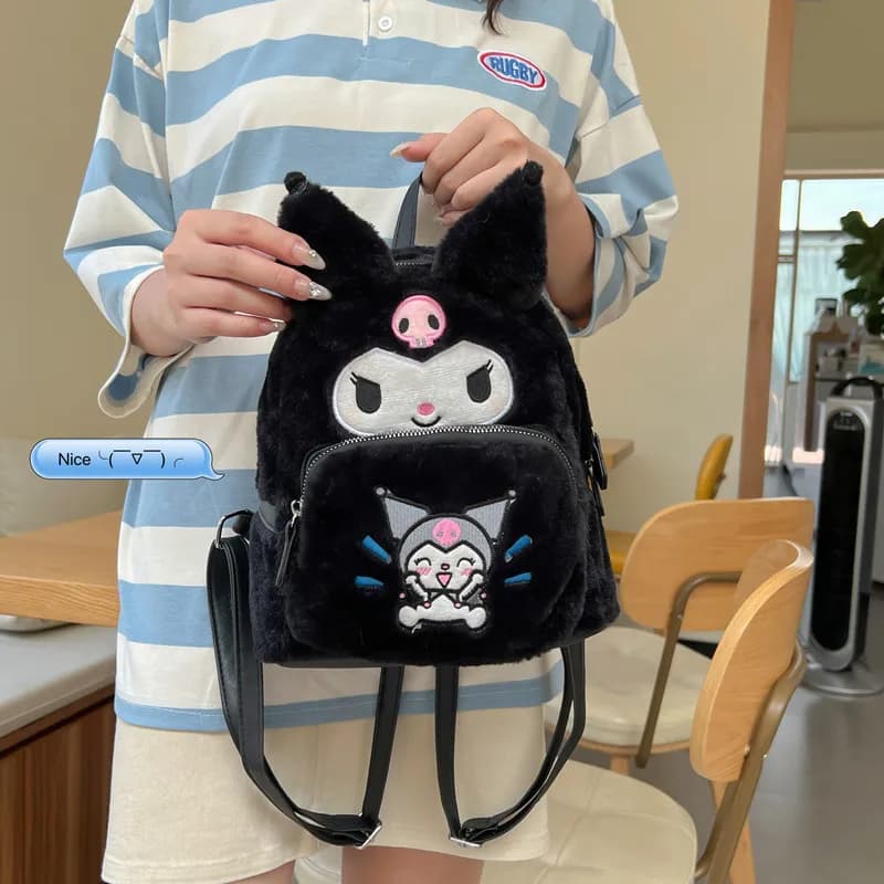 Nuovo Zaino Peluche Kawaii Sanrio Hello Kitty Kuromi, Borsa Morbida Anime, Giocattoli e Regali per Ragazze