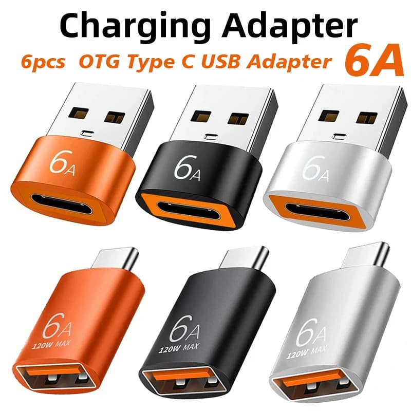 Adattatore USB 3.0 da USB a Type-C e da Type-C a USB OTG 6A per Samsung, Xiaomi, PC, MacBook Pro, connettore di ricarica USB C