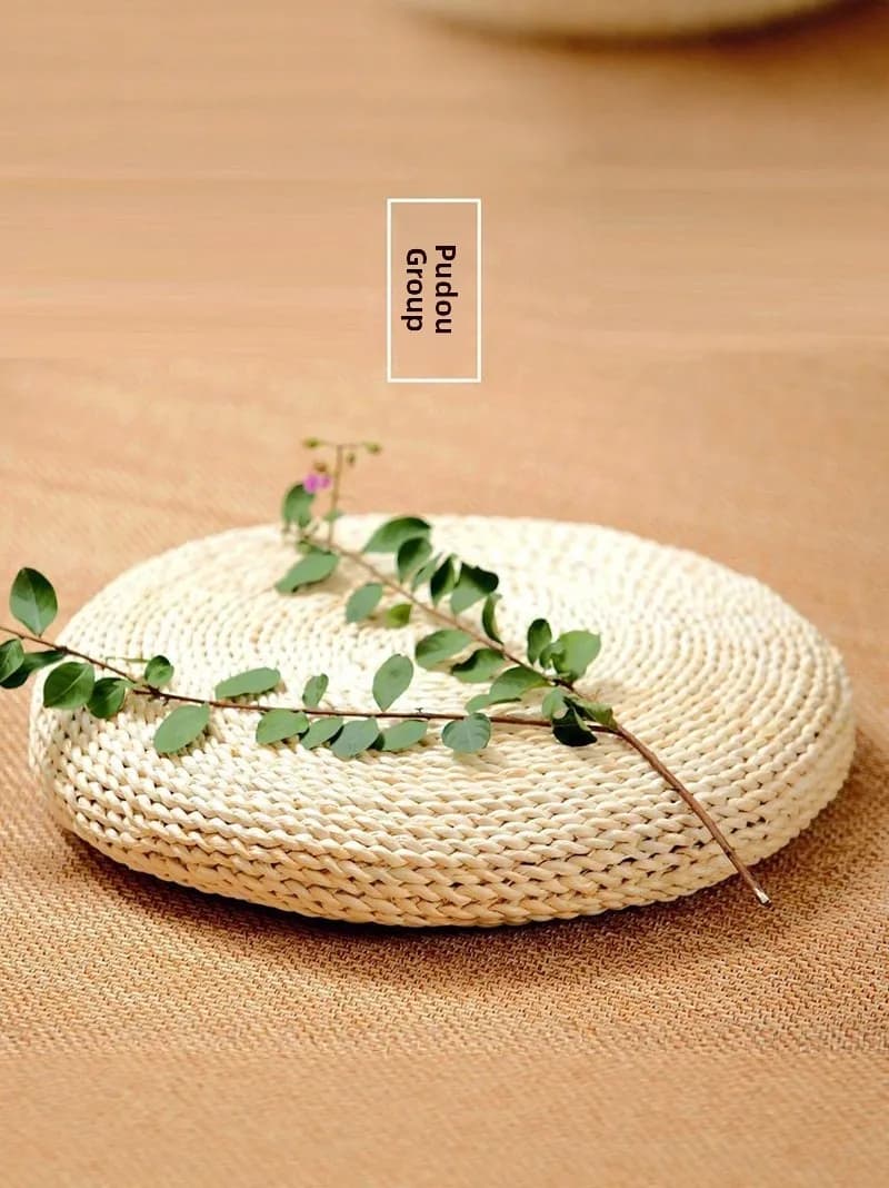Natural Corn Husk Woven Yoga Mat Zafu Meditation Cushion Tatami Mat Handmade Zen Study Pad Home Decorative Square Pillow
