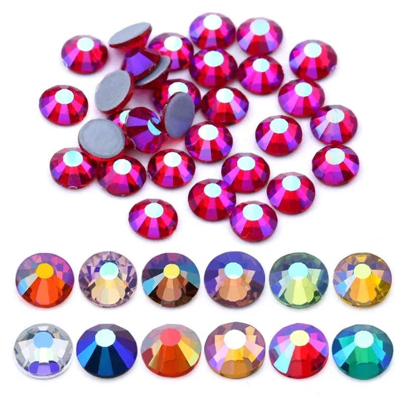 DUCRYSTAL Bling Bling Hot Fix strass colorati per borsa in tessuto per Nail Art ferro su gemme di cristallo oro con retro piatto per artigianato fai da te
