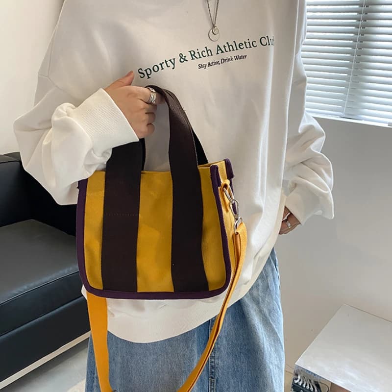 Borsa a mano color block, nuova borsa da donna semplice e alla moda, borsa a tracolla da donna