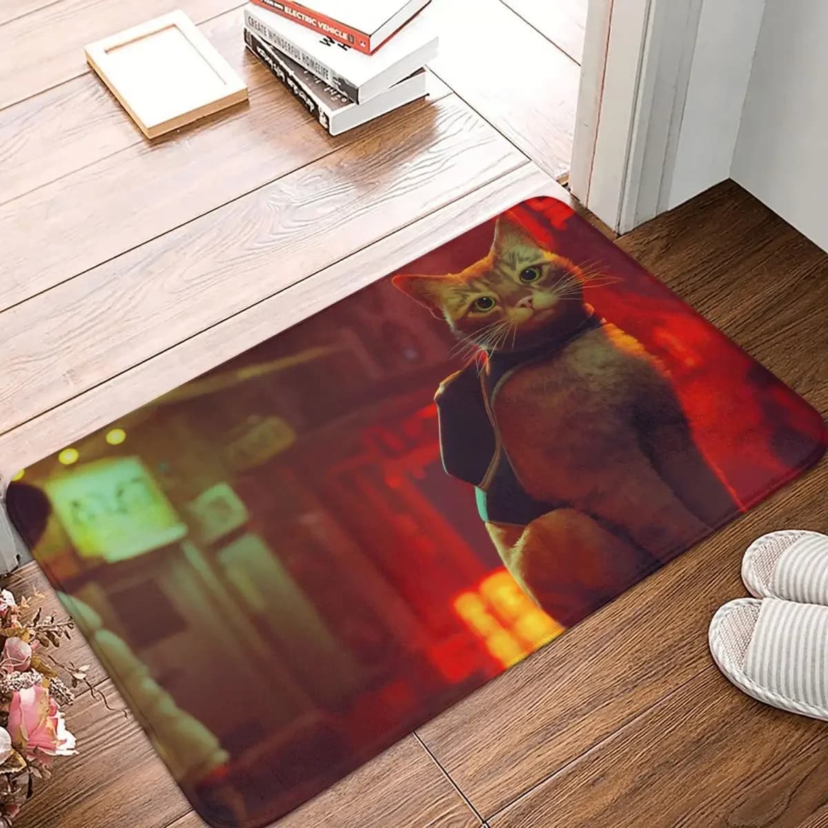 Stray Cat Game tappetino da bagno tappeto arancione Home zerbino cucina tappeto decorazione