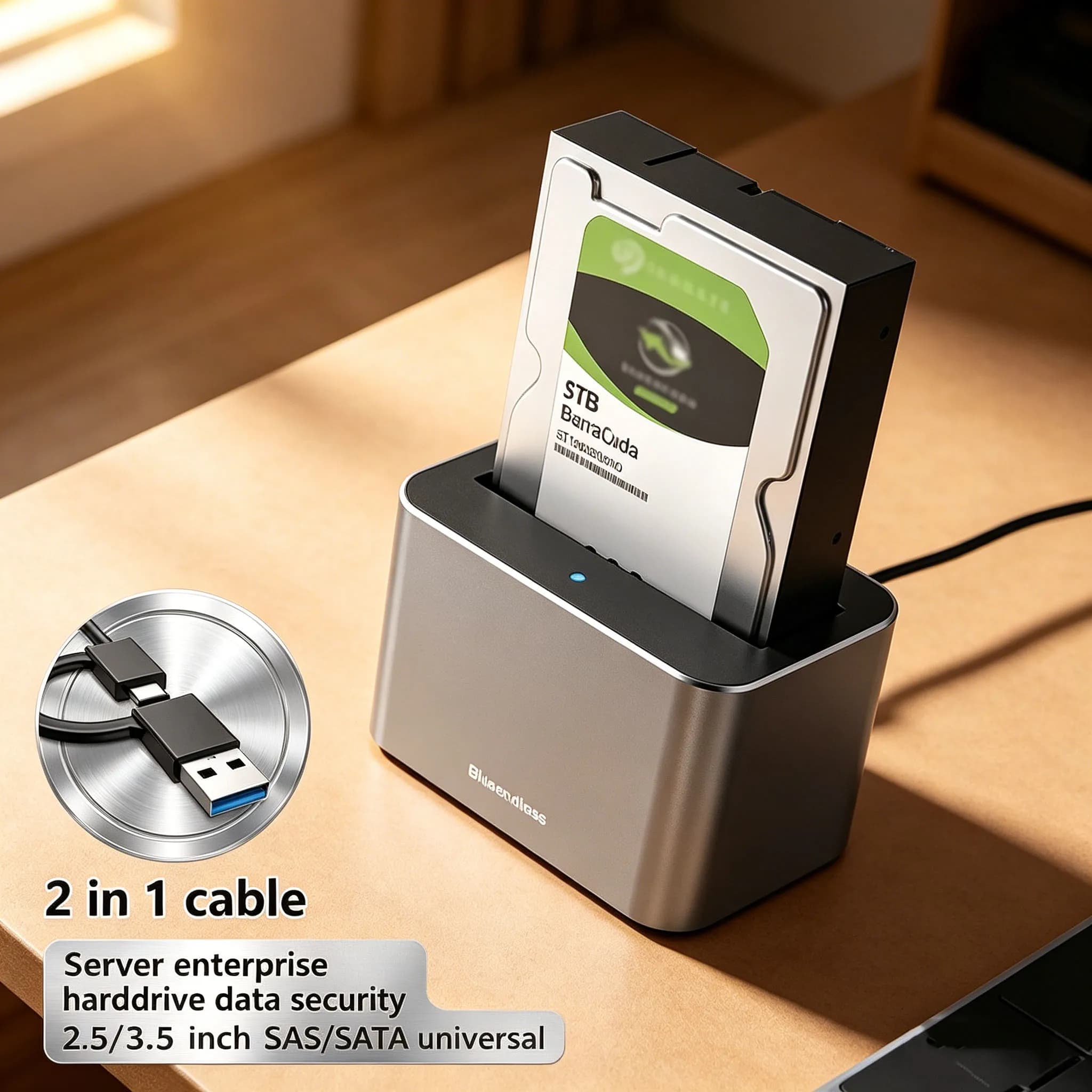 Custodia esterna per disco rigido SAS/SATA da 2,5/3,5 pollici Blazing, da SATA a USB 3.0, docking station HDD, caddy HDD, custodia HDD, box HDD