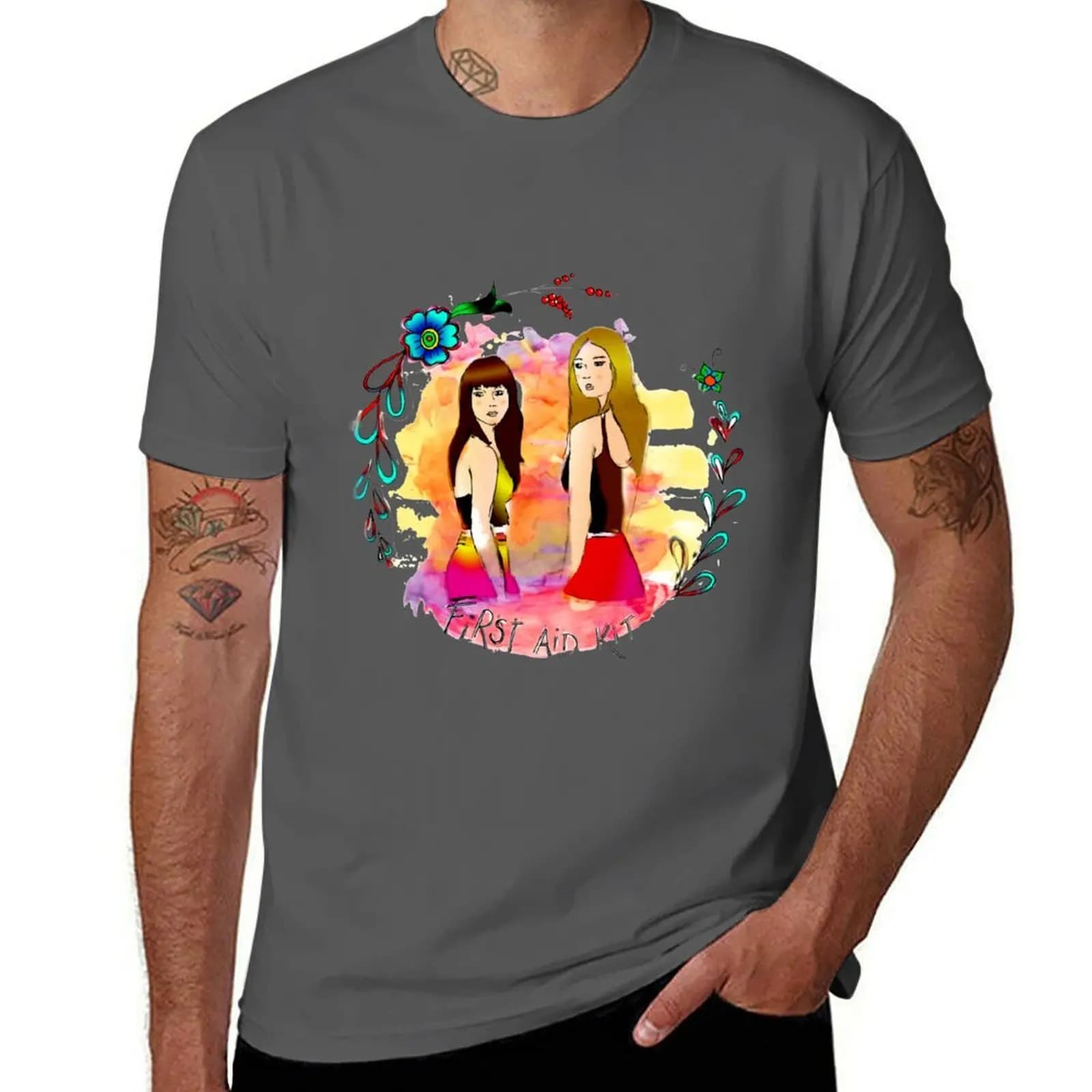 T-shirt della band First Aid Kit, maglietta casual alla moda da strada