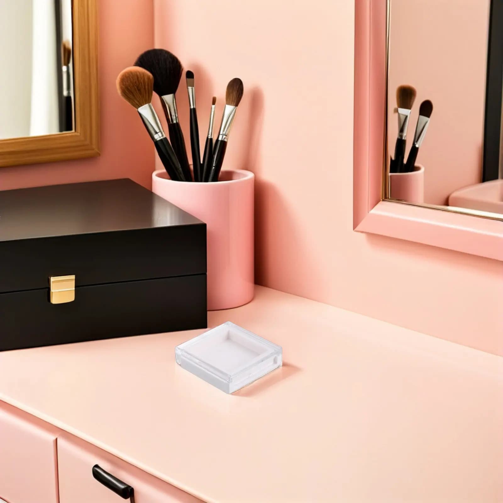 Refill Eyeshadow Palette Case Compatible with 12 Colors Magnetic Tray Replacement Box Stylish Compact Makeup Storage Case