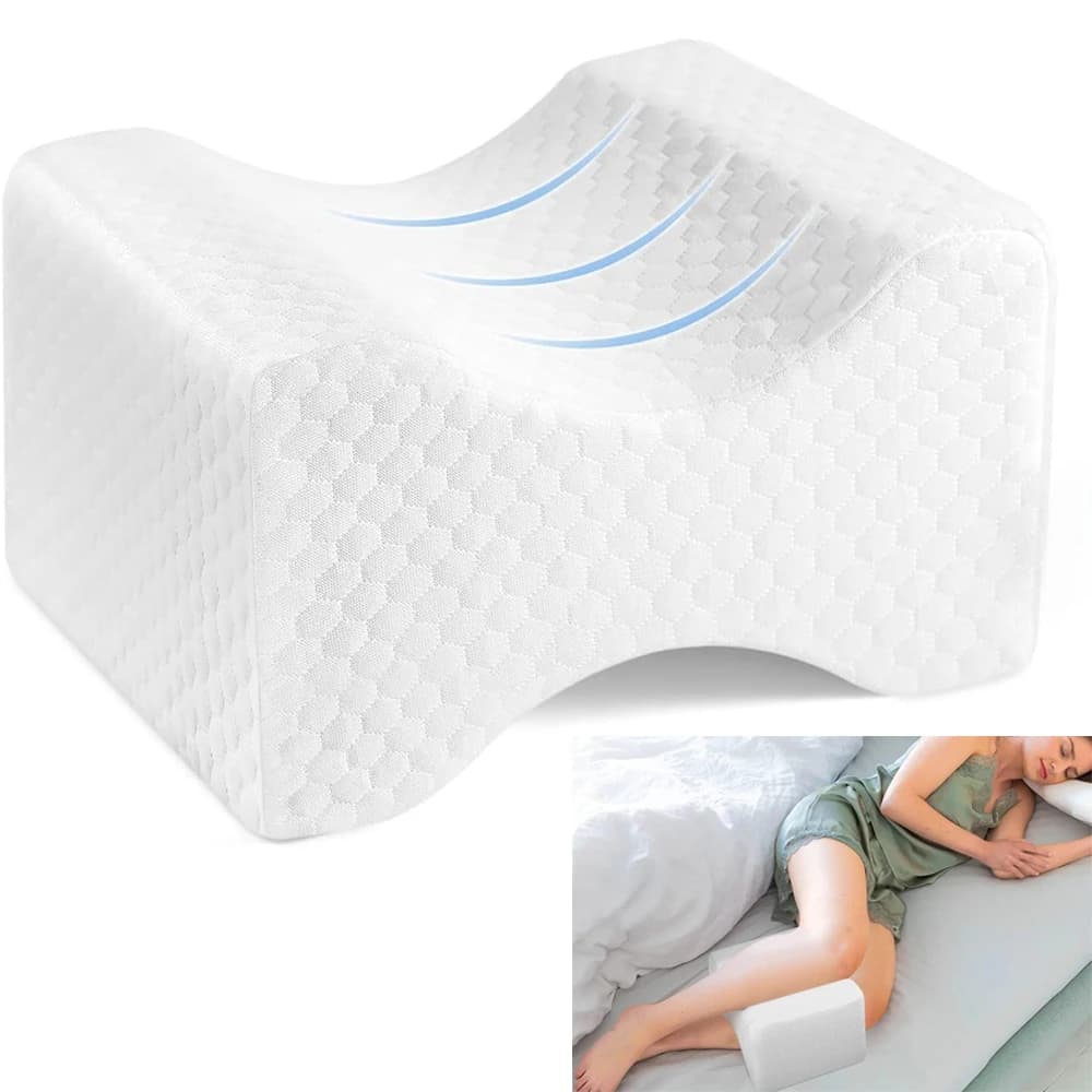 1pc Memory Foam Leg Pillow, Back Support Align Spine Pregnancy Body Pillows for Side Sleepers Orthopedic Sciatica Knee Pillow