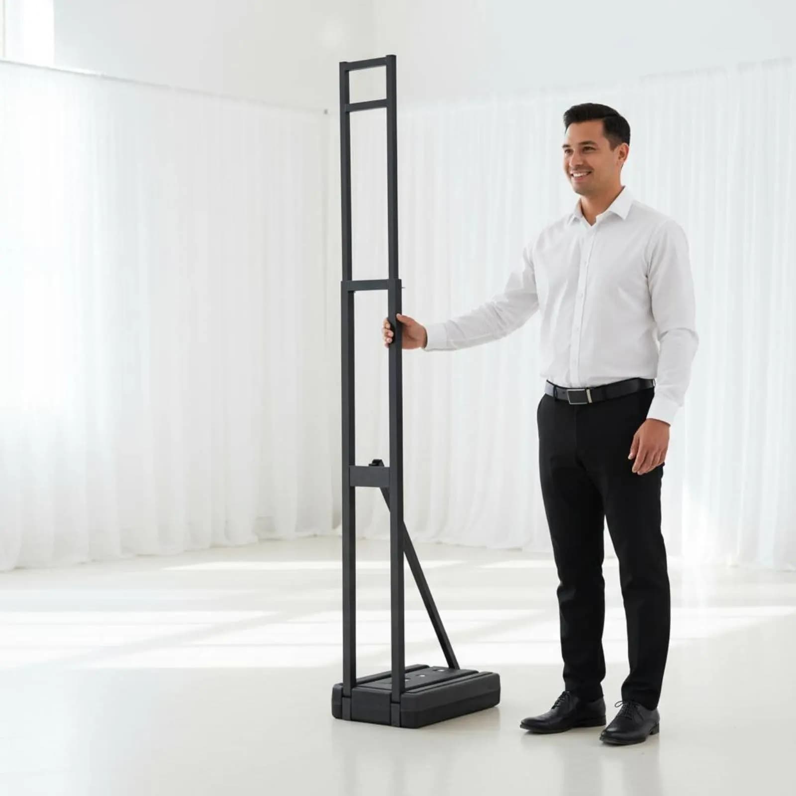 Supporto Telescopico per Fondali, Espositore Portatile Pieghevole per Poster, Porta Insegne con Base ad Acqua, Attrezzatura per Esposizione Interna ed Esterna