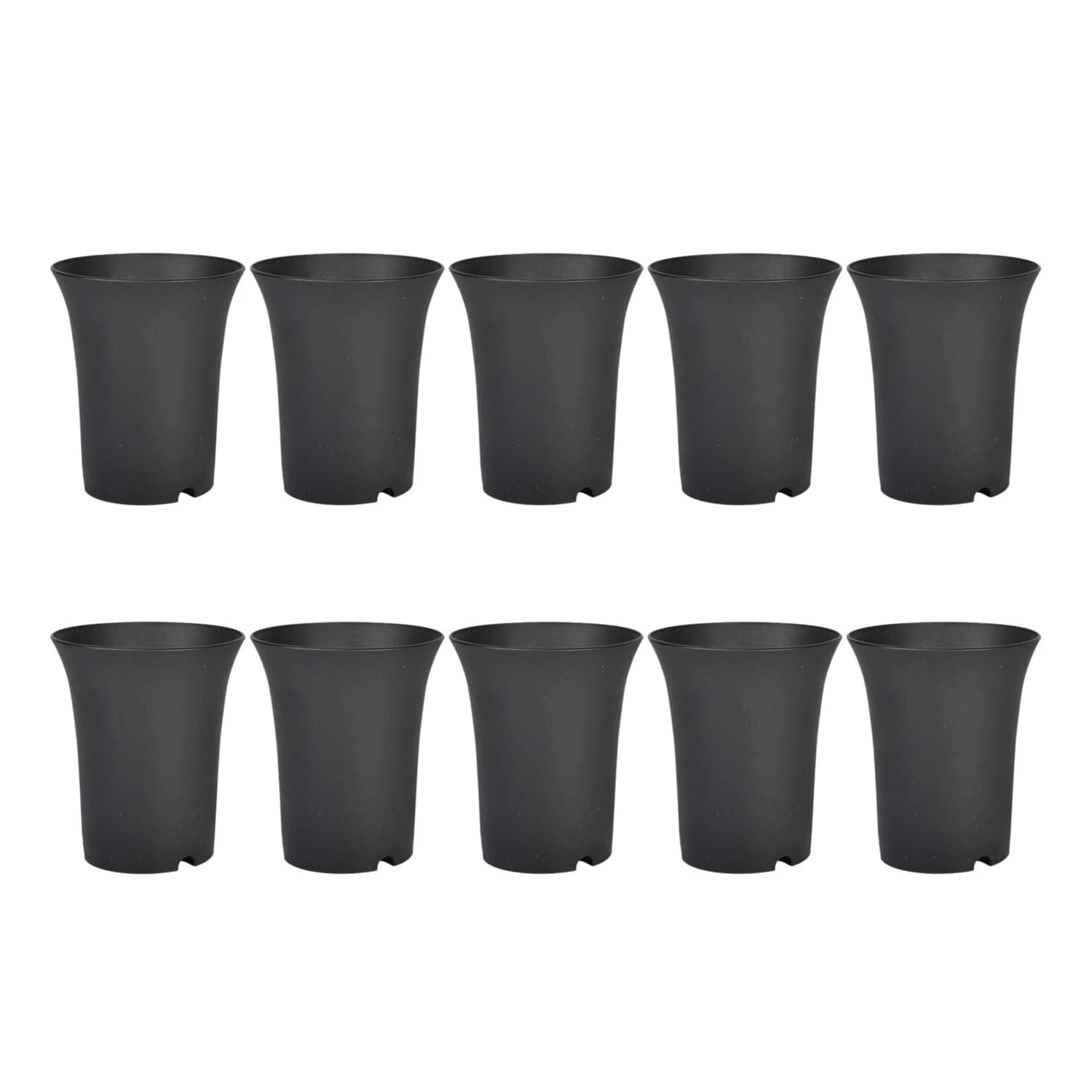 10 pieces round flower pots black deep-life vessels are perfect for indoor and outdoor plants, seeds, vegetables