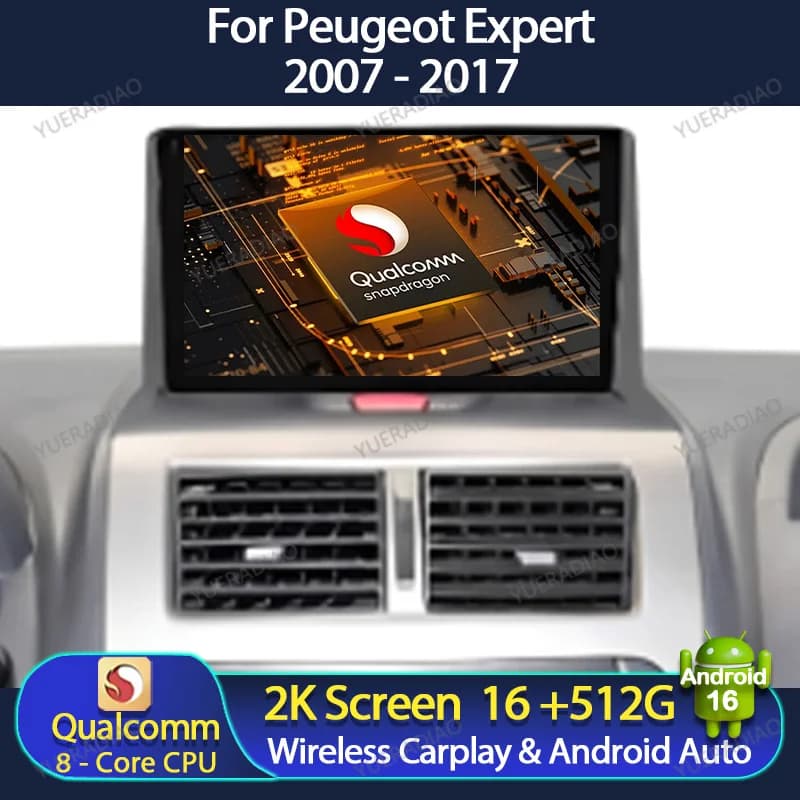 Android 15 Autoradio Per Peugeot Expert 2 Per Citroen Jumpy Per Fiat Scudo Per Toyota Proace 2007 - 2017 Qualcomm 2DIN GPS NAVI