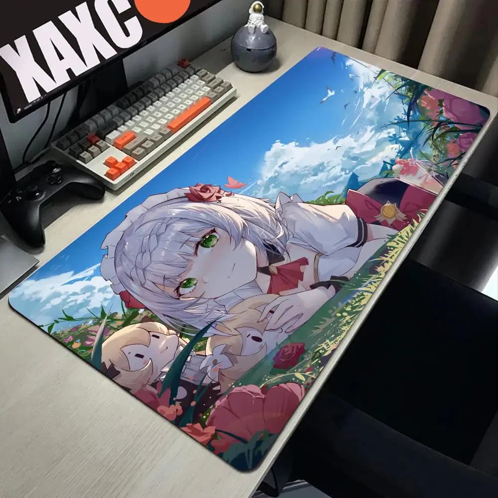 Genshin Impact Noelle Large Gaming Mouse Pad Computer Mousepad PC Gamer Laptop Mouse Mat Office Mausepad Keyboard Mat Desk Pad