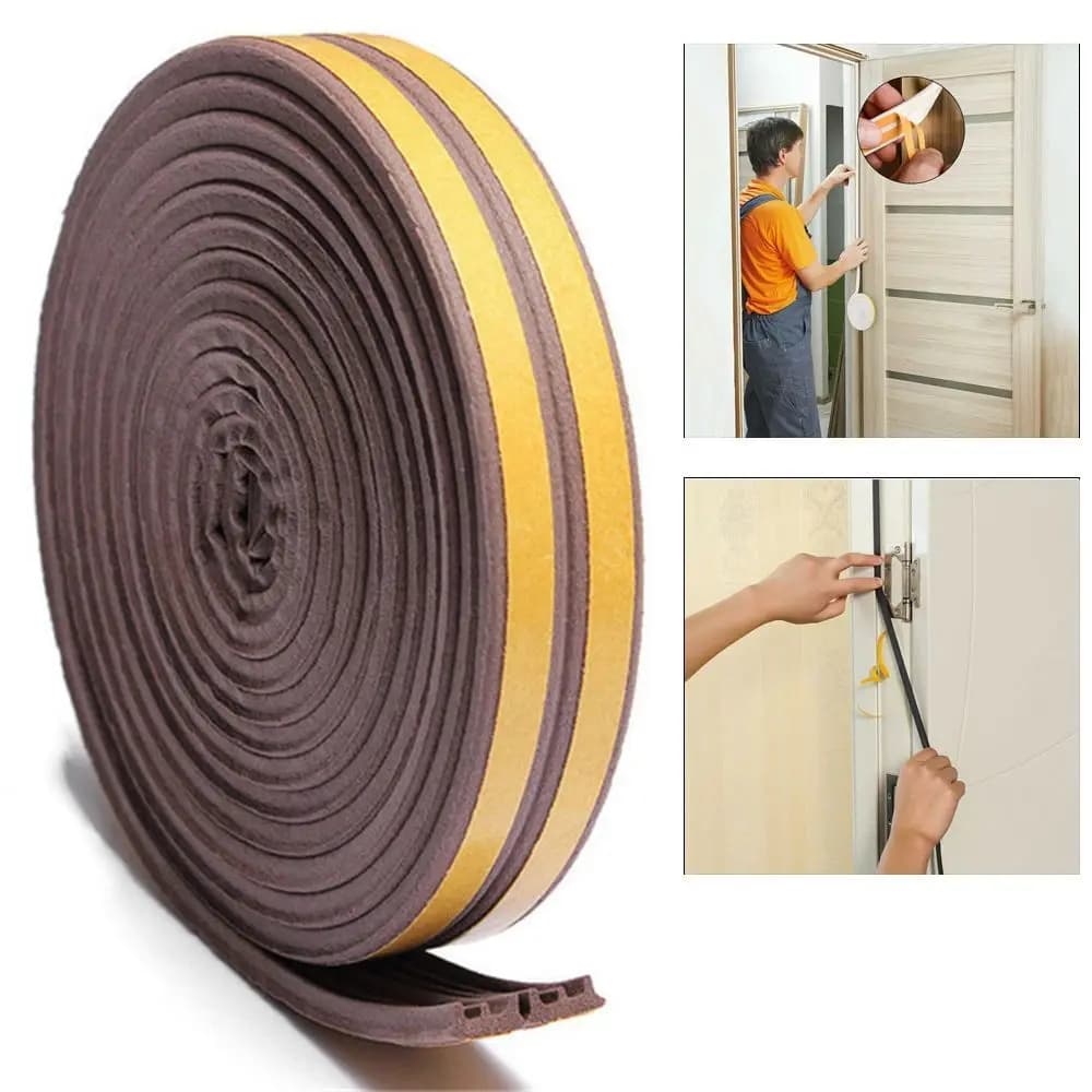 Strisce Adesive Isolanti 5/10M, Guarnizioni Antiurto in Schiuma per Finestre e Porte, Isolante per Correnti d'Aria
