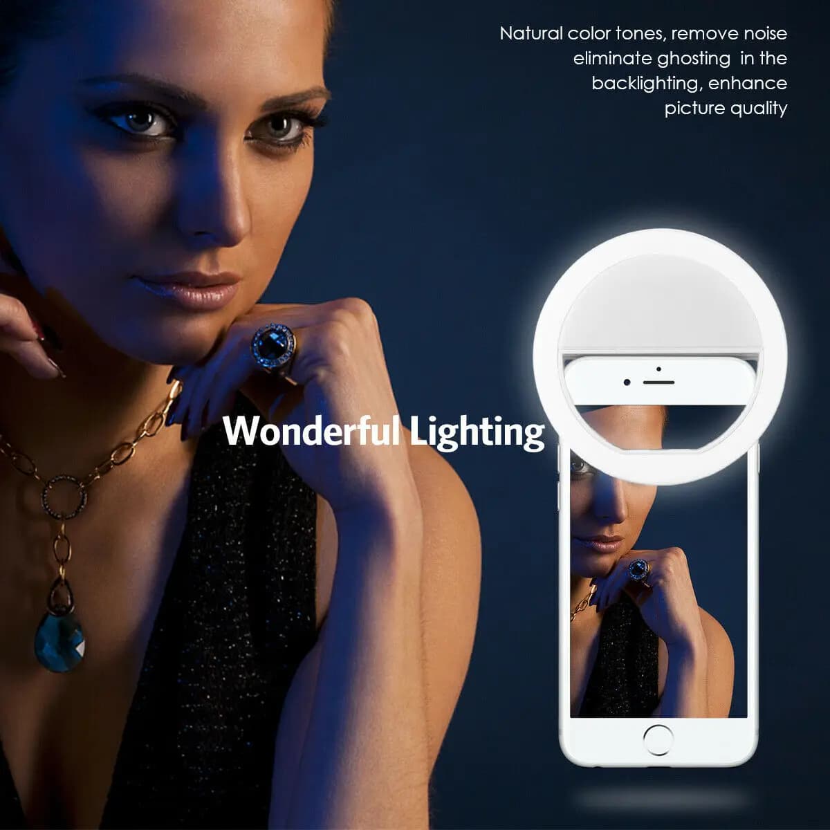 Mobile Phone Clip Lamp with LED Selfie Ring Light Portable USB Charging Light for LED Selfie Ins Flash Light Camera for Smartphone